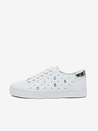 Biele dámske tenisky s ozdobnými detailmi Guess Gladiss