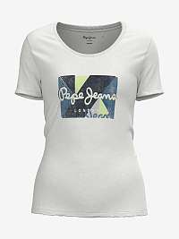 Biele dámske tričko s potlačou Pepe Jeans Dafne