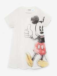 Biele dievčenské šaty Desigual Ok Mickey