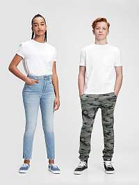 Biele dievčenské tričko GAP Teen gen good grafické tričko Unisex