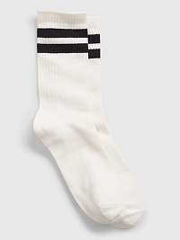 Biele pánske ponožky GAP new athletic quarter crew stripe