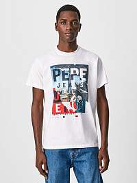 Biele pánske tričko Pepe Jeans Ainsley
