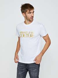 Biele pánske tričko s potlačou Versace Jeans Couture S Logo Foil