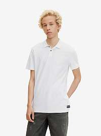 Biele pánske základné polo tričko Tom Tailor Denim