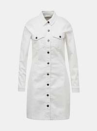 Biele rifľové košeľové šaty Jacqueline de Yong Sanna