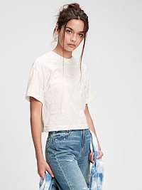 Biele tričko GAP Teen zo 100 % organickej bavlny