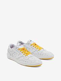 Biele unisex vzorované kožené tenisky VANS Nightmare