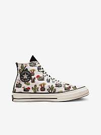 Biele vzorované členkové tenisky Converse Succulent
