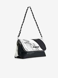 Bielo-čierna dámska crossbody kabelka Desigual Patch Psico Snake Venecia