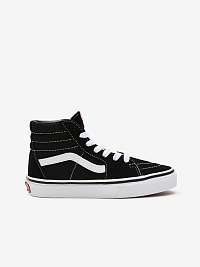 Bielo-čierne chlapčenské semišové členkové topánky VANS SK8-Hi