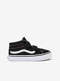 Bielo-čierne chlapčenské semišové členkové topánky VANS SK8-Mid