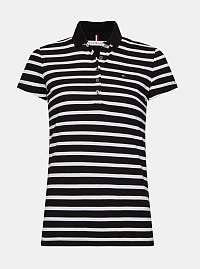 Bielo-čierne dámske pruhované polo tričko Tommy Hilfiger