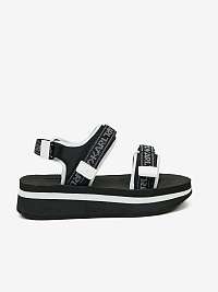 Bielo-čierne dámske sandále na platforme KARL LAGERFELD Velocita Wedge