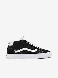 Bielo-čierne pánske semišové topánky VANS Mid Skool