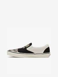 Bielo-čierne pánske vzorované tenisky VANS Classic Slip On