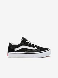 Bielo-čierne semišové detské topánky VANS Old Skool