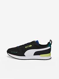 Bielo-čierne tenisky so semišovými detailmi Puma R78