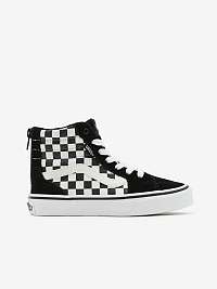 Bielo-čierne unisex semišové členkové tenisky Vans My Filmore