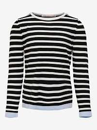 Bielo-čierny dievčenský pruhovaný sveter ONLY Suzana