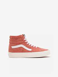 Bielo-koralové pánske semišové členkové topánky VANS SK8-Hi
