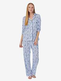 Bielo-modré dámske vzorované pyžamo Lauren Ralph Lauren