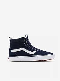 Bielo-modré pánske členkové semišové topánky VANS Filmore Hi