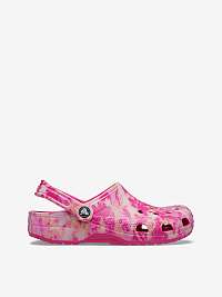 Bielo-ružové unisex šľapky Crocs Classic Bleach Dye Clog