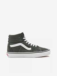 Bielo-šedé pánske semišové členkové topánky VANS SK8-Hi