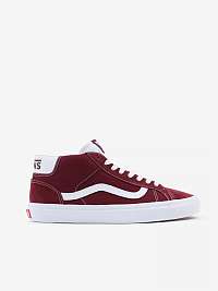 Bielo-vínové pánske semišové topánky VANS Mid Skool