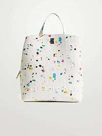 Biely dámsky vzrovaný batoh Desigual Vintasplatter Summy Mini