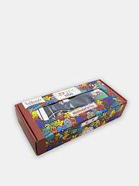 Bláznivé ponožky CRAZY SOCKS BOX - Dárková krabička zábavných crazy ponožek 4 páry - červená
