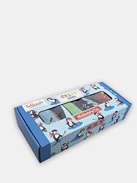 Bláznivé ponožky CRAZY SOCKS BOX - Dárková krabička zábavných crazy ponožek 4 páry - modrá