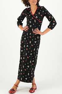 Blutsgeschwister čierne maxi šaty The Beauty of Freedom Robe Scout Vow