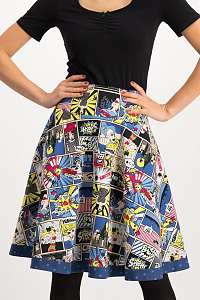 Blutsgeschwister farebná sukňa Superpower Skirt Comic s komixovými motívmi - XXL