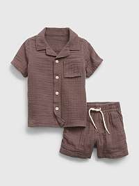 Body, kombinézy, sety - Bavlnená súprava detského oblečenia Brown