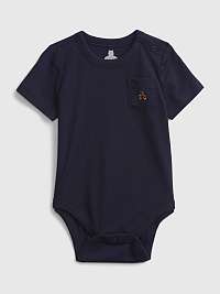 Body, overaly, sety - Baby body Brannan z organickej bavlny Tmavomodrá