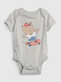 Body, overaly, sety - Baby body z organickej bavlny Šedá