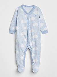 Body, overaly, sety - Baby overal first favorite print footed one-piece Modrá