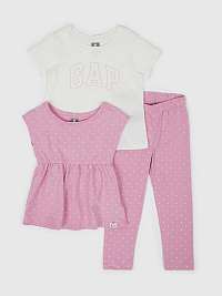 Body, overaly, sety - Detský outfit set organic Ružová