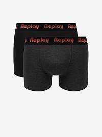 Boxerky Boxer Style 5 Jacquard Logo 2Pcs Box - Black/D G Mel/Red Replay