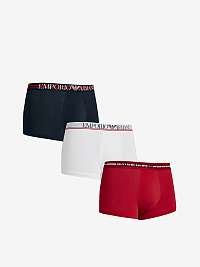 Boxerky pre mužov Emporio Armani - červená, biela, tmavomodrá