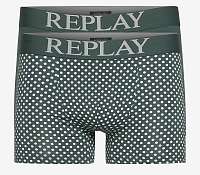 Boxerky Style 7 Cuff Logo&Print 2Pcs Box - Dark Green/Light Grey Replay