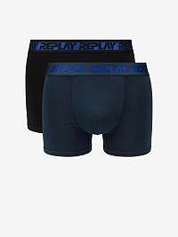 Boxerky Style Boxer 6 T/C Metallic Cuff 2Pcs Box - Dark Blue/Black/Blue Replay
