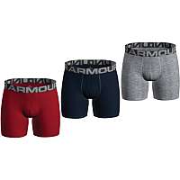 Boxerky Under Armour UA Charged Cotton 6in 3 Pack-RED