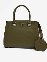 Brašňa Guess Alexie Girlfriend Satchel v khaki farbe