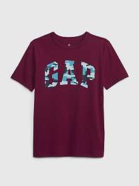 Burgundské chlapčenské tričko s logom GAP