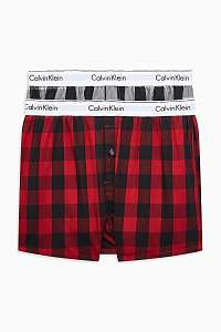 Calvin Klein 2 pack kockovaných pánskych trenírok 2P Slim Fit Boxer