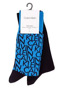 Calvin Klein 2 pack unisex ponožky 2PK All Over Logo Crew --46