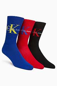 Calvin Klein 3 pack pánskych ponožiek 3pk Retro Logo Gift Box