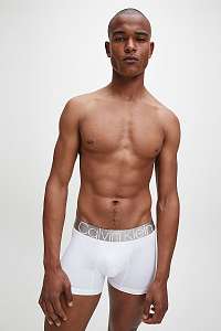 Calvin Klein biele boxerky Trunk so striebornou gumou